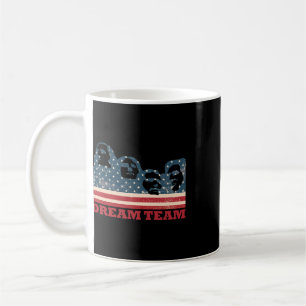 Mount Rushmore Dream Team Patriotic Usa Flag Ameri Coffee Mug