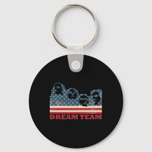Mount Rushmore Dream Team Patriotic Usa Flag Ameri Key Ring
