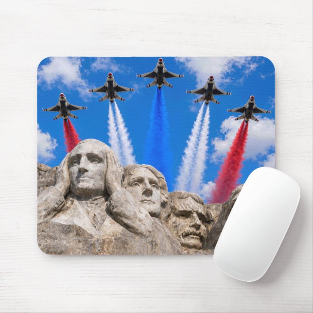 Mount Rushmore Fighter Jet Flyover Mouse Pad (With Mouse)