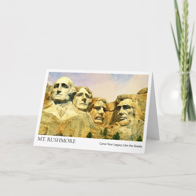 Mount Rushmore Graduation Card – Custom Name Quote (Front)