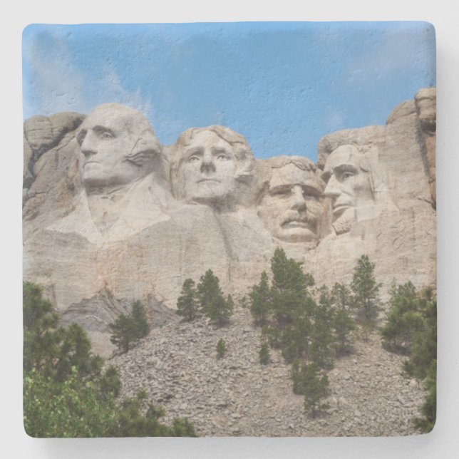 Mount Rushmore in Spring Stone Coaster (Front)