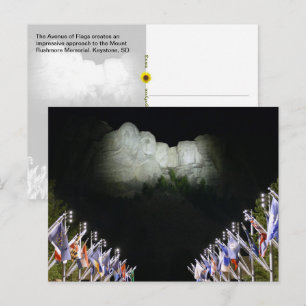 Mount Rushmore Memorial - evening illumination - Postcard
