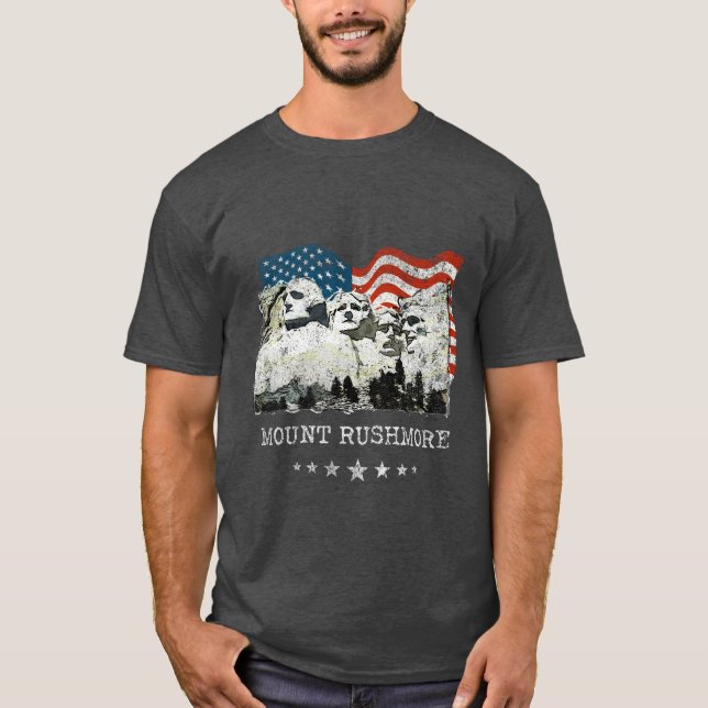 Mount Rushmore Monument Souvenir Gifts USA T-Shirt (Front)