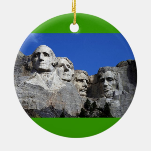 Mount Rushmore National Memorial Monument Ceramic Ornament (Back)