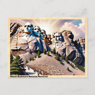 Mount Rushmore National Memorial Vintage Postcard