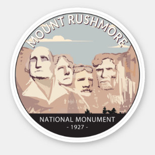 Mount Rushmore National Monument Retro Circle