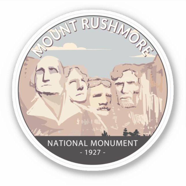 Mount Rushmore National Monument Retro Circle (Front)