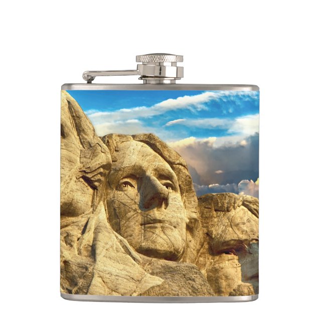 Mount Rushmore Presidential Memorial Hip Flask (Front)