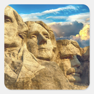Mount Rushmore Presidential Memorial Square Sticker