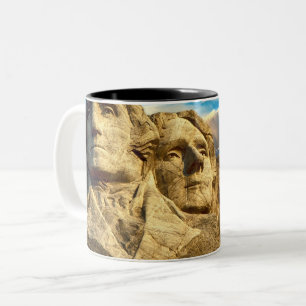Mount Rushmore Presidential Memorial Two-Tone Coffee Mug