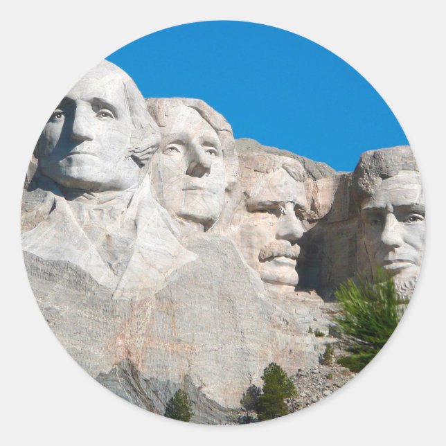 Mount Rushmore Rocks! Mount Rushmore, South Dakota Classic Round Sticker (Front)