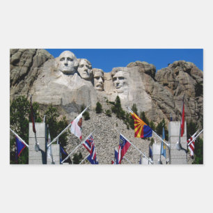 Mount Rushmore South Dakota Flag Souvenir Rectangular Sticker