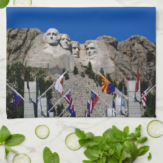 Mount Rushmore South Dakota Souvenir Tea Towel (Folded)