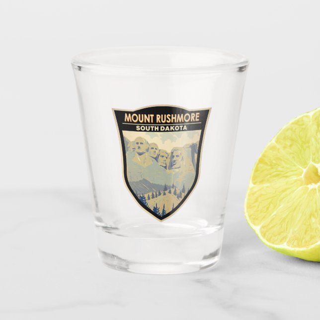 Mount Rushmore South Dakota Travel Art Vintage Shot Glass (Front)