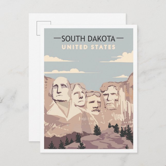 Mount Rushmore South Dakota Vintage Travel  Postcard (Front/Back)