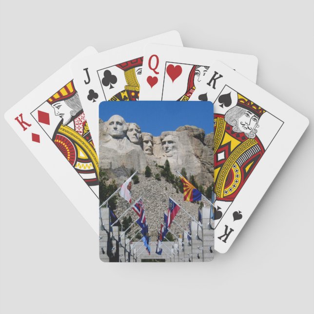 Mount Rushmore with American State Flags Playing Cards (Back)