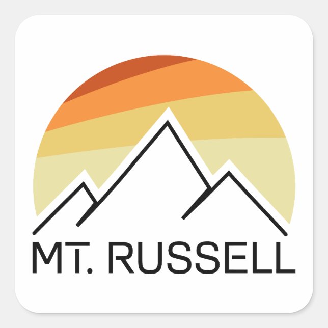Mount Russell California Retro Square Sticker (Front)