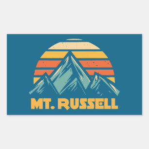 Mount Russell California Retro Turquoise Rectangular Sticker