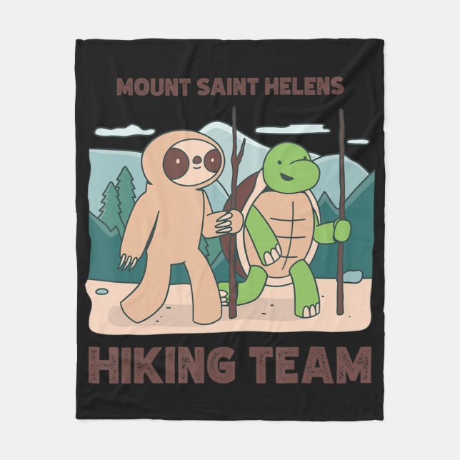 Mount Saint Helens hiking team climbing expedition Fleece Blanket (Front)