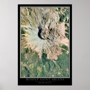 Mount Saint Helens National Monument Satellite Map Poster