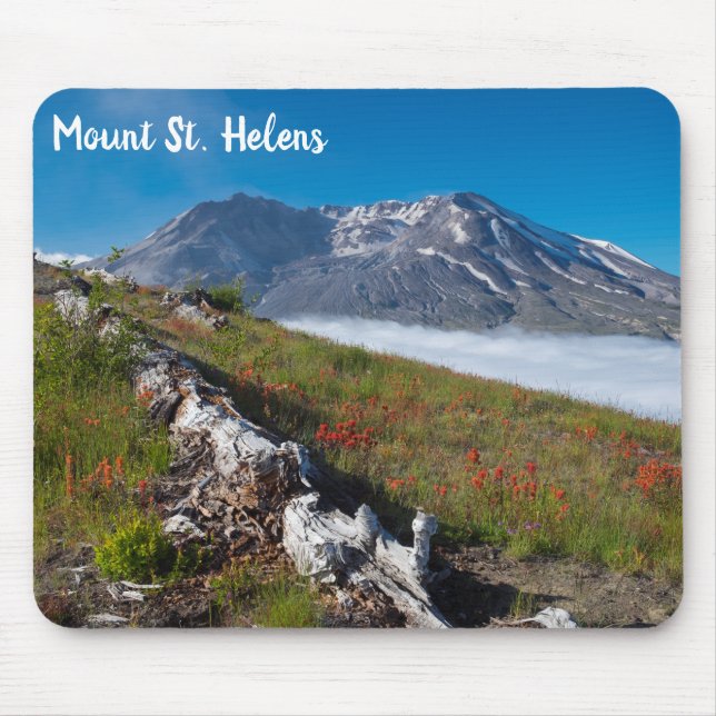 Mount Saint Helens Spring Flowers Mouse Pad (Front)