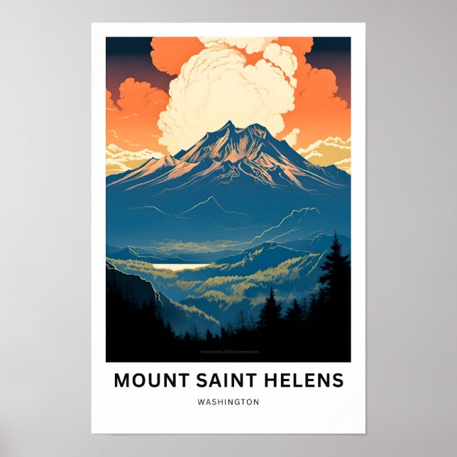 Mount Saint Helens Washington Travel Print (Front)