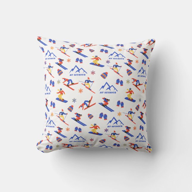 Mount Seymour Canada Ski seamless pattern Cushion (Front)