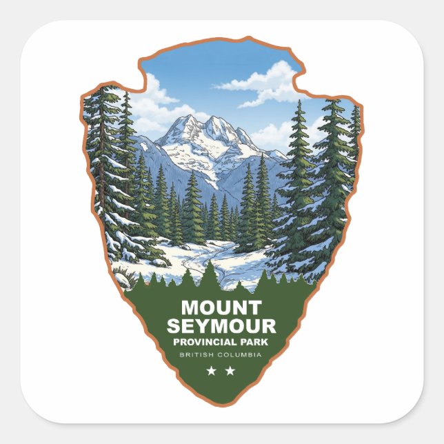 Mount Seymour Provincial Park Arrowhead Square Sticker (Front)