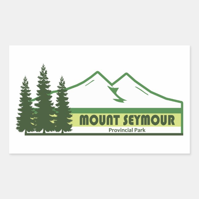 Mount Seymour Provincial Park Green Stripes Rectangular Sticker (Front)