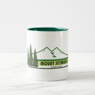 Mount Seymour Provincial Park Green Stripes Two-Tone Coffee Mug