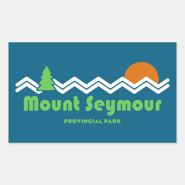 Mount Seymour Provincial Park Retro Rectangular Sticker (Front)