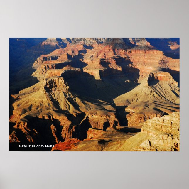 Mount Sharp on Planet Mars Photo Poster (Front)