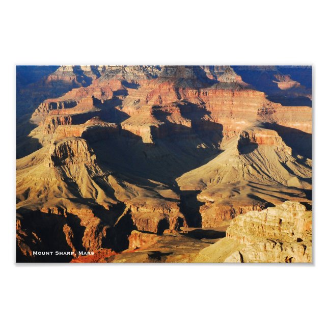 Mount Sharp on Planet Mars Photo Print (Front)