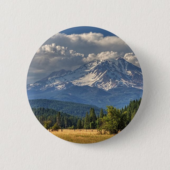 MOUNT SHASTA #2 6 CM ROUND BADGE (Front)