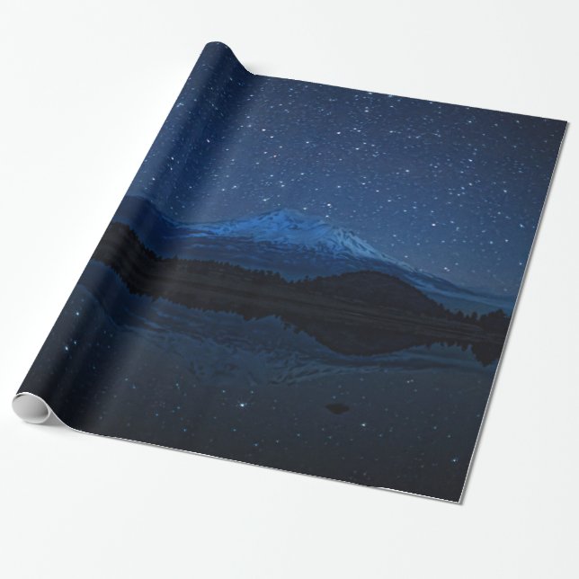 MOUNT SHASTA BY STARLIGHT WRAPPING PAPER (Unrolled)