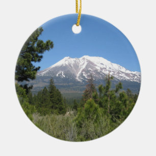 Mount Shasta California Ceramic Tree Decoration