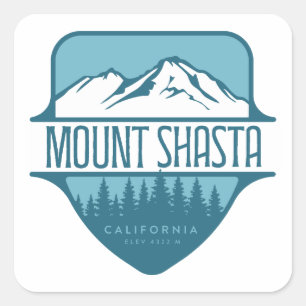 Mount Shasta California Mountain crest design Square Sticker