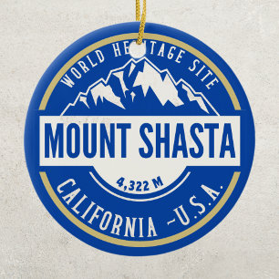 Mount Shasta California Mountain Landscape Ceramic Ornament