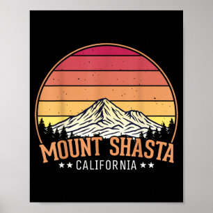 Mount Shasta California Retro Sunset Nature Lover Poster
