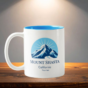 Mount Shasta California ski area resort souvenir Two-Tone Coffee Mug