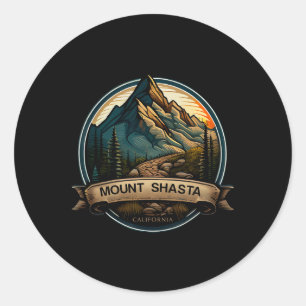 Mount Shasta California Souvenir Hiking Classic Round Sticker