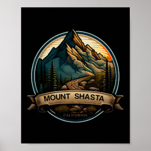 Mount Shasta California Souvenir Hiking Poster