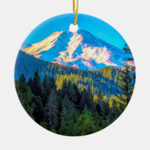 MOUNT SHASTA CERAMIC ORNAMENT