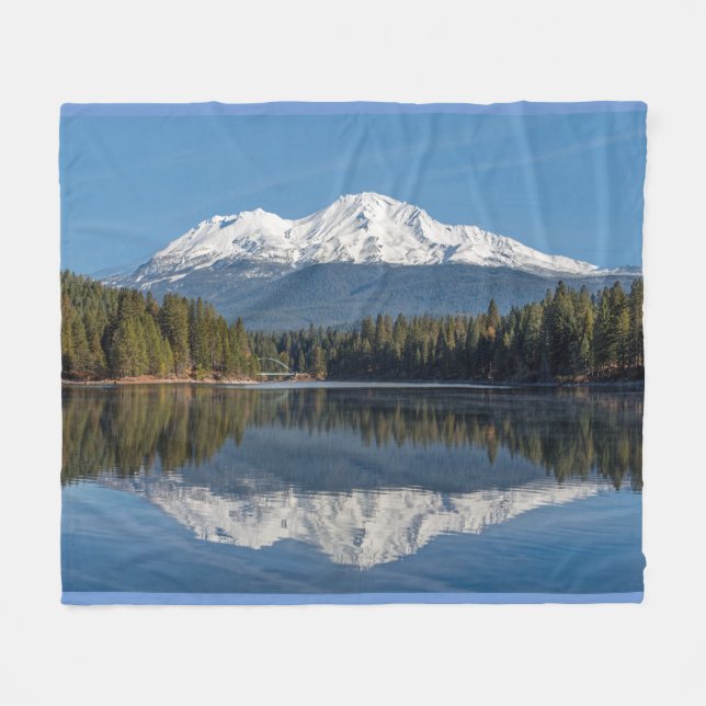 MOUNT SHASTA REFLECTED FLEECE BLANKET (Front (Horizontal))