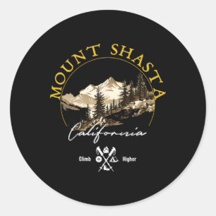 Mount Shasta Retro Vintage Apparel - Mount Shasta Classic Round Sticker