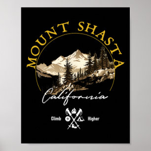 Mount Shasta Retro Vintage Apparel - Mount Shasta  Poster