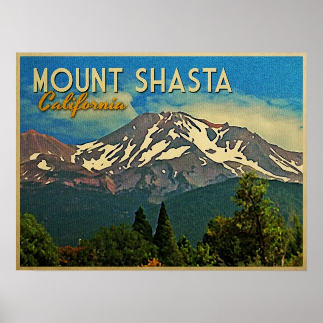 Mount Shasta Vintage Poster (Front)