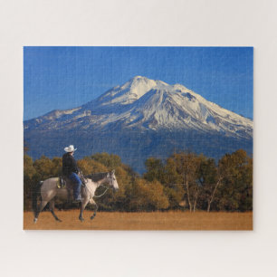 MOUNT SHASTA WITH HORSE AND RIDER JIGSAW PUZZLE