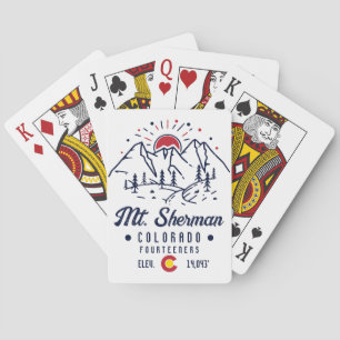 Mount Sherman Colorado 14ers Mountain Minimalist Playing Cards