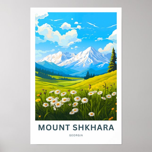 Mount Shkhara Georgia Travel Print (Front)